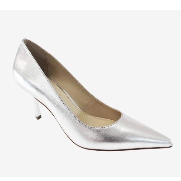 Kenneth Cole Shoes - Kenneth Cole Beatrix Pumps Womens 8M Silver Pointed Toe Stiletto Metallic Heels